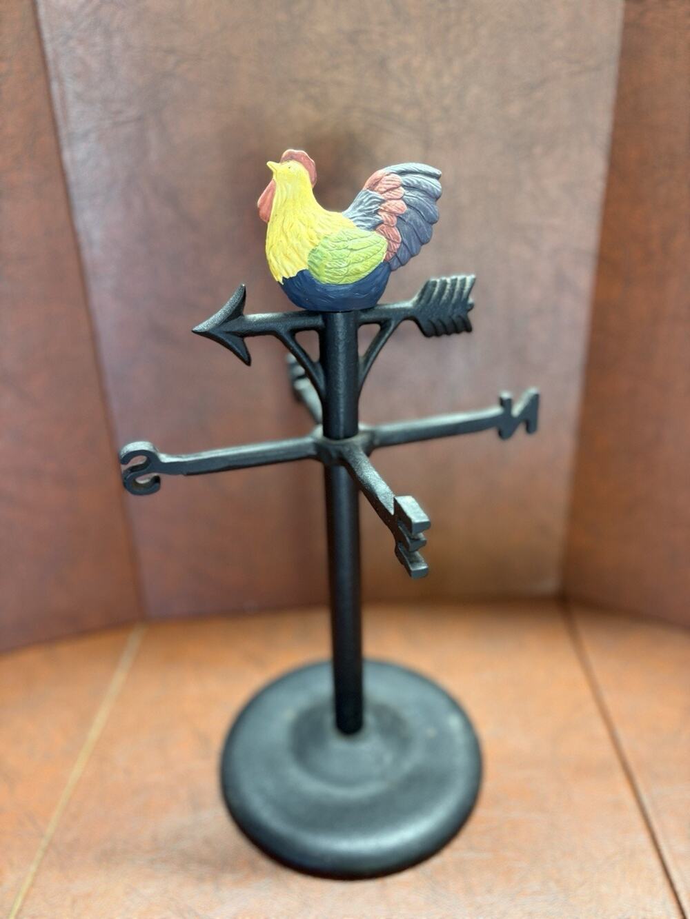 Wrought Iron Vintage Hen Weather Vane Mug Holder Tree